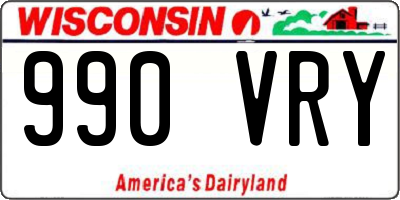 WI license plate 990VRY