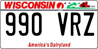 WI license plate 990VRZ
