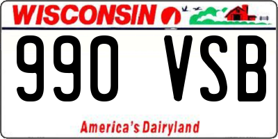 WI license plate 990VSB