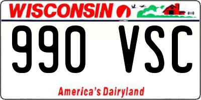 WI license plate 990VSC
