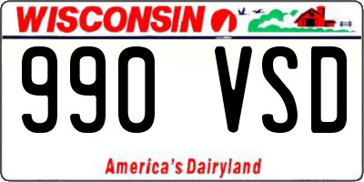 WI license plate 990VSD