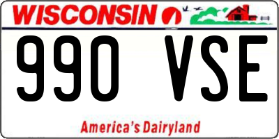 WI license plate 990VSE