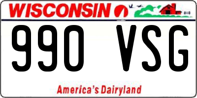 WI license plate 990VSG