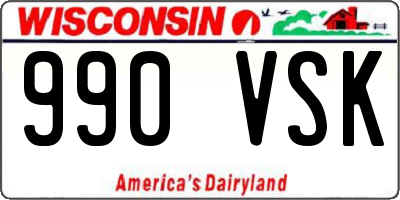 WI license plate 990VSK