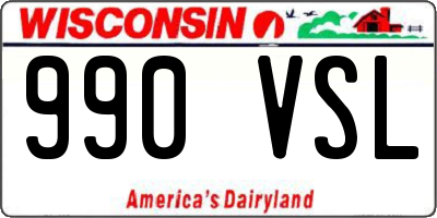 WI license plate 990VSL