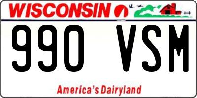 WI license plate 990VSM