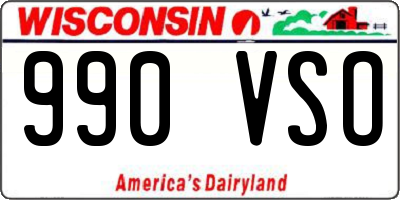 WI license plate 990VSO