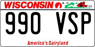 WI license plate 990VSP