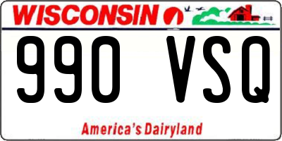 WI license plate 990VSQ