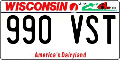 WI license plate 990VST