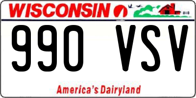WI license plate 990VSV