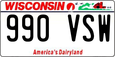 WI license plate 990VSW