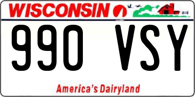 WI license plate 990VSY