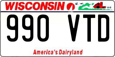 WI license plate 990VTD