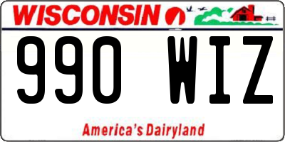 WI license plate 990WIZ