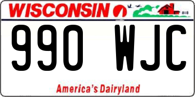 WI license plate 990WJC