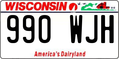 WI license plate 990WJH