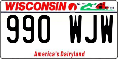 WI license plate 990WJW