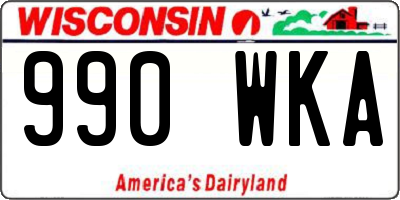 WI license plate 990WKA