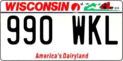 WI license plate 990WKL