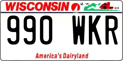WI license plate 990WKR