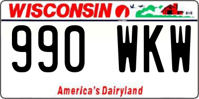 WI license plate 990WKW