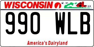 WI license plate 990WLB