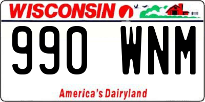 WI license plate 990WNM