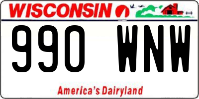 WI license plate 990WNW