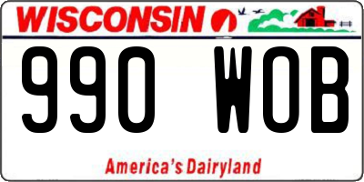 WI license plate 990WOB
