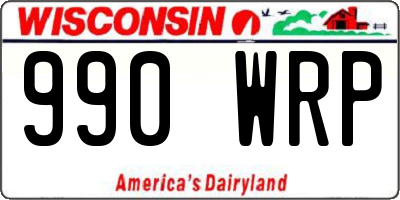 WI license plate 990WRP