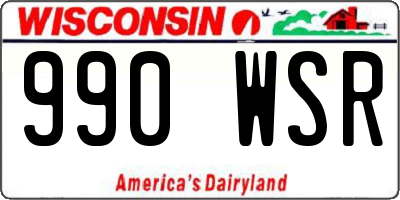 WI license plate 990WSR