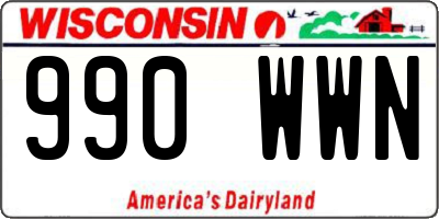 WI license plate 990WWN