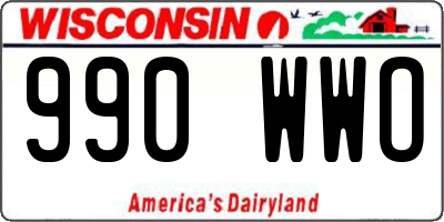 WI license plate 990WWO