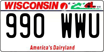 WI license plate 990WWU