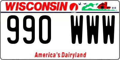 WI license plate 990WWW