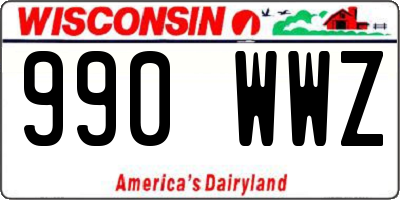 WI license plate 990WWZ