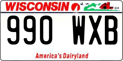 WI license plate 990WXB