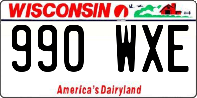 WI license plate 990WXE
