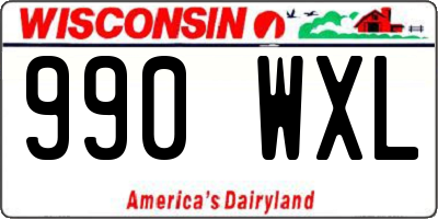 WI license plate 990WXL