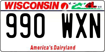 WI license plate 990WXN