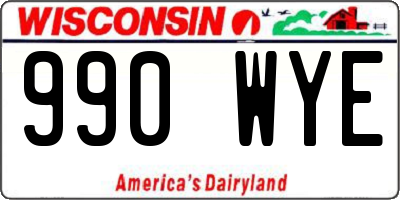 WI license plate 990WYE