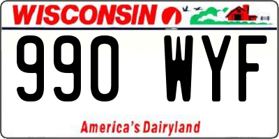 WI license plate 990WYF