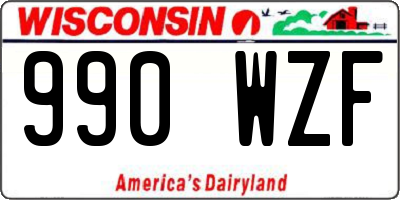 WI license plate 990WZF