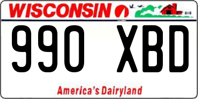 WI license plate 990XBD