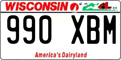 WI license plate 990XBM