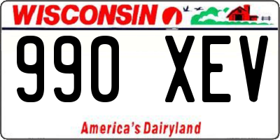 WI license plate 990XEV