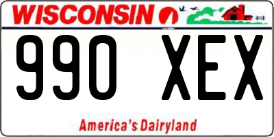 WI license plate 990XEX