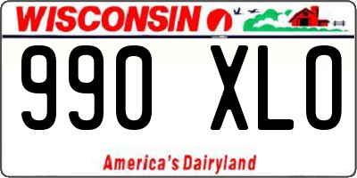 WI license plate 990XLO