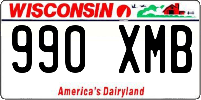 WI license plate 990XMB
